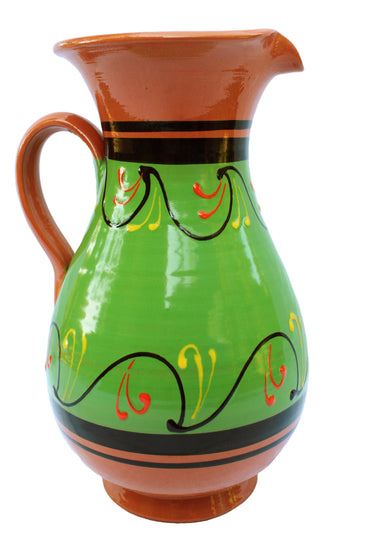 Terracotta Green, 2 Quart Pitcher - Hand Painted From Spain